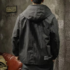 Men's Hooded Half-Zip Workwear Jacket – Loose Fit Spring & Autumn Coat