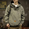 Men's Hooded Half-Zip Workwear Jacket – Loose Fit Spring & Autumn Coat