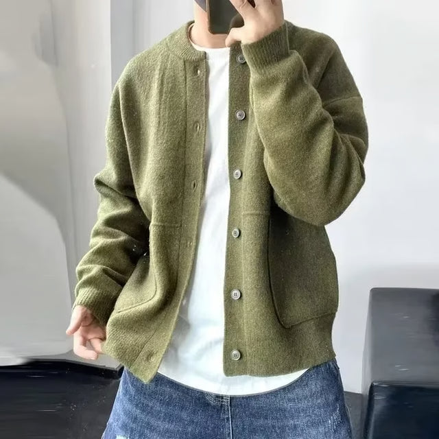 Men's Knitted Cardigan Sweater – Casual Autumn & Winter Layer