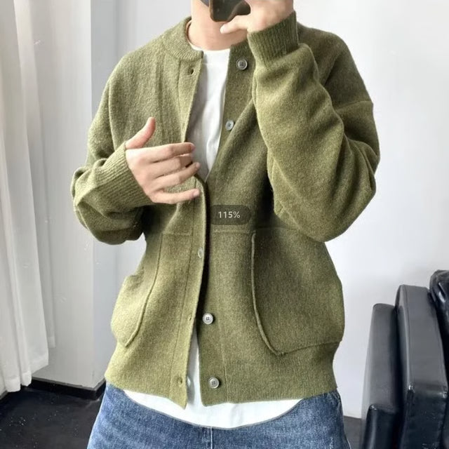 Men's Knitted Cardigan Sweater – Casual Autumn & Winter Layer