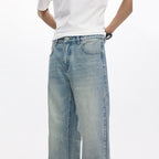 Men's Light Blue Bootcut Jeans – Loose Fit Flared Streetwear Denim