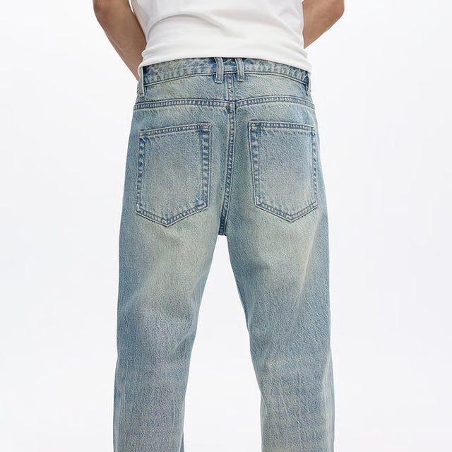 Men's Light Blue Bootcut Jeans – Loose Fit Flared Streetwear Denim