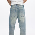 Men's Light Blue Bootcut Jeans – Loose Fit Flared Streetwear Denim
