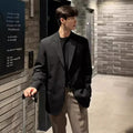 Men's Loose Fit Black Casual Blazer – Single-Breasted Autumn Jacket