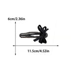 Rhinestone Black Bow Duckbill Hair Clip – Elegant Hair Accessory