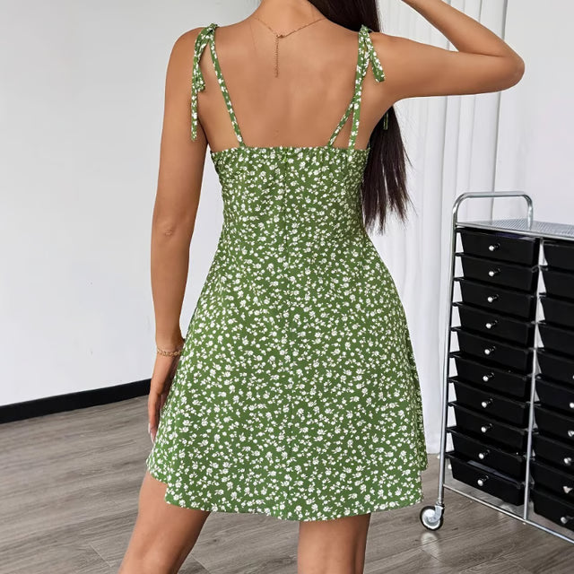 Floral Spaghetti Strap Summer Beach Sundress