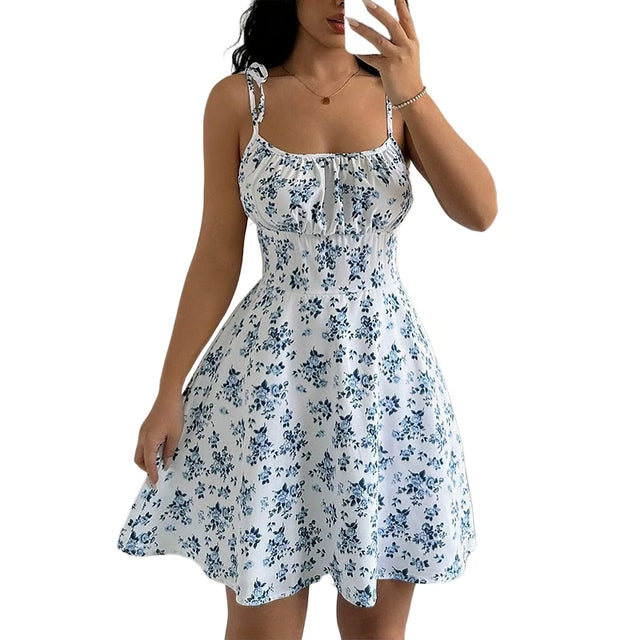 Floral Spaghetti Strap Summer Beach Sundress