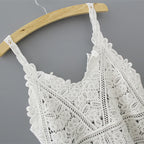 Boho Chic Cotton Crochet Backless Crop Tank Top