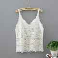 Boho Chic Cotton Crochet Backless Crop Tank Top
