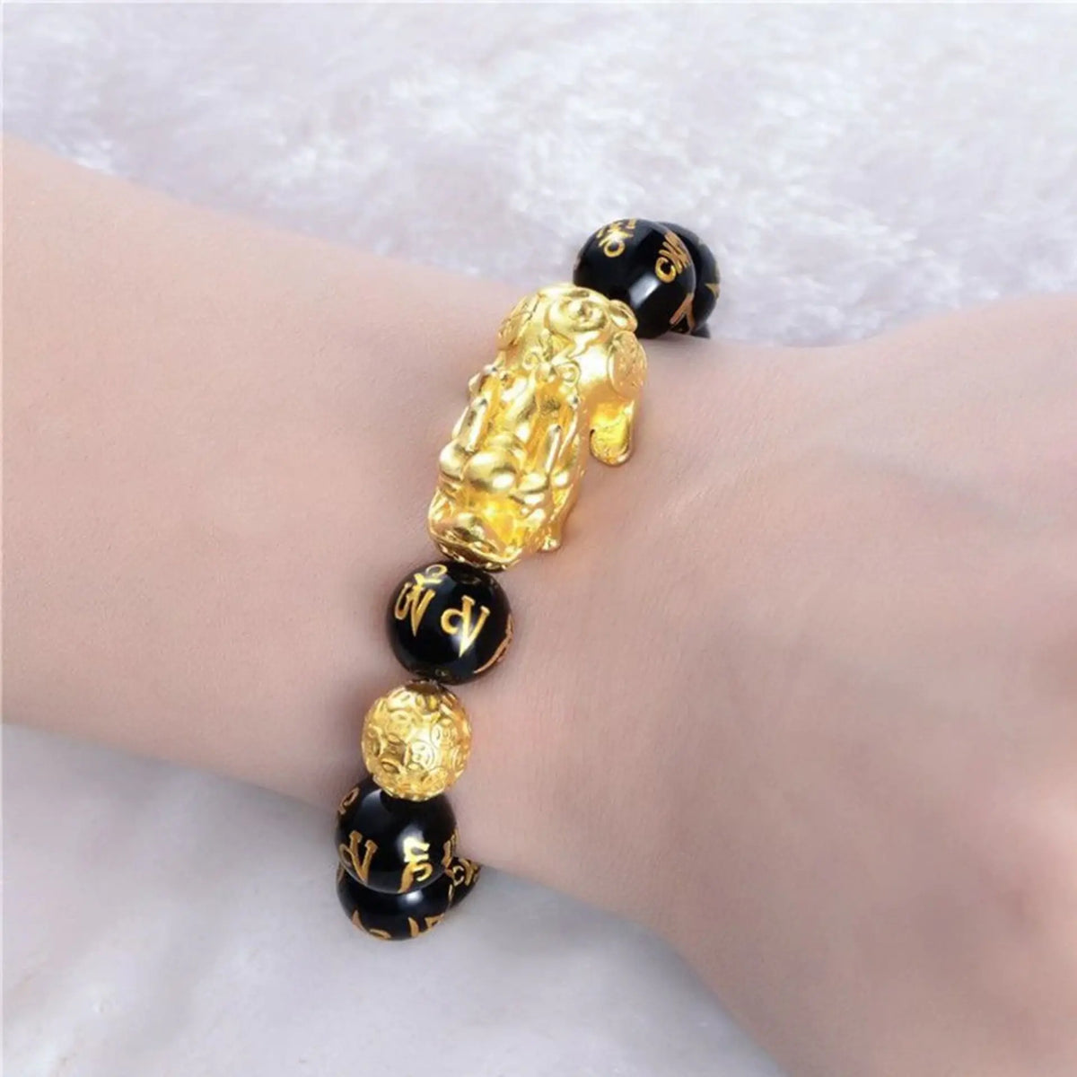 Black Obsidian Bead Bracelet – Adjustable Feng Shui-Inspired Jewelry