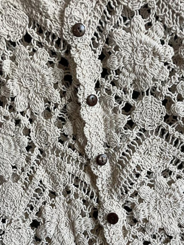 Boho Floral Embroidered Crochet Vest