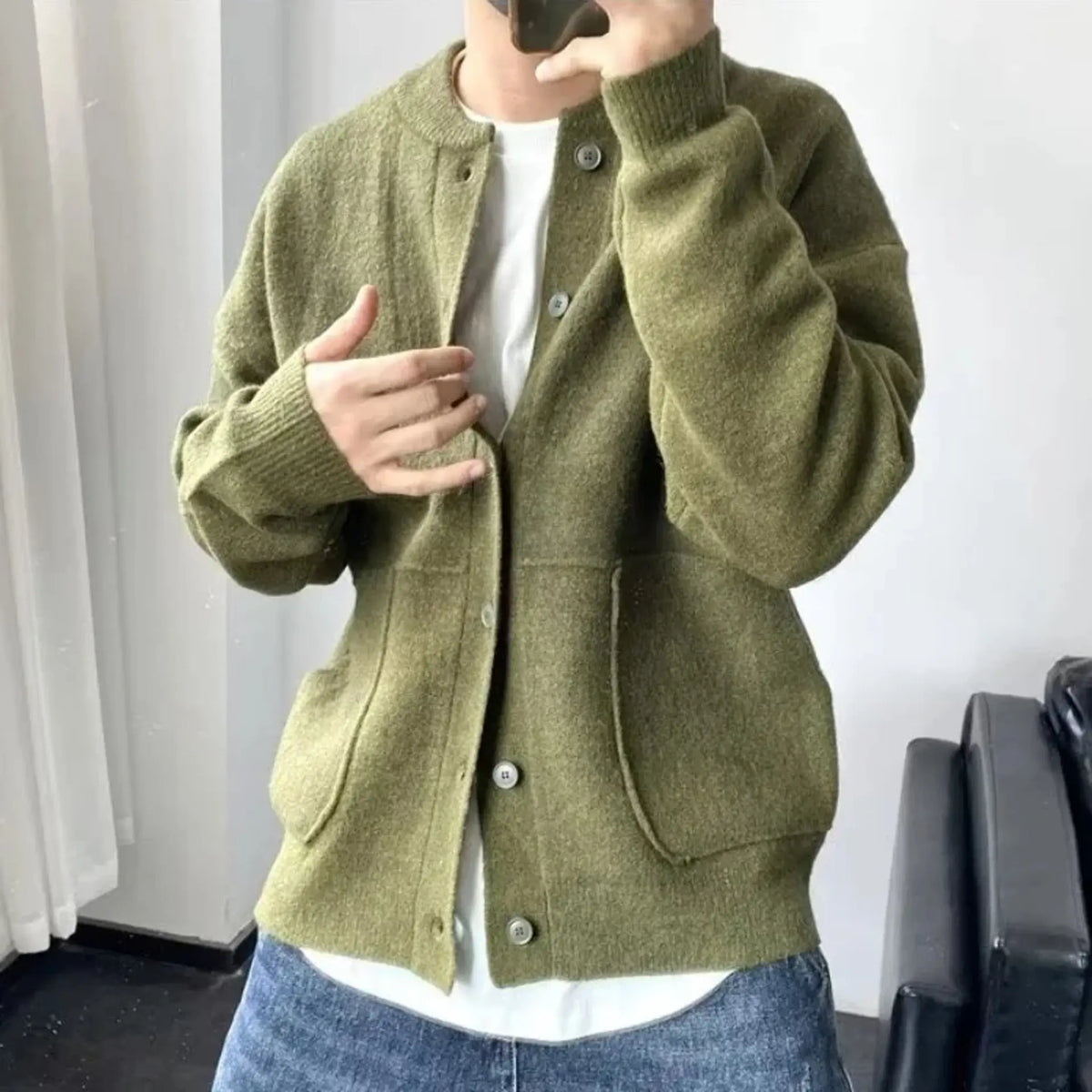 Men's Knitted Cardigan Sweater – Casual Autumn & Winter Layer
