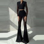High Waist Mesh Flare Pants – Sheer Wide Leg Summer Trousers