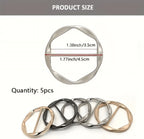 Adjustable Shirt Ring & Scarf Buckle Set (5-Pack) – Multipurpose Fashion Belt Accessories