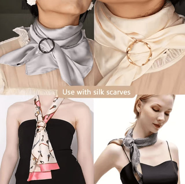 Adjustable Shirt Ring & Scarf Buckle Set (5-Pack) – Multipurpose Fashion Belt Accessories