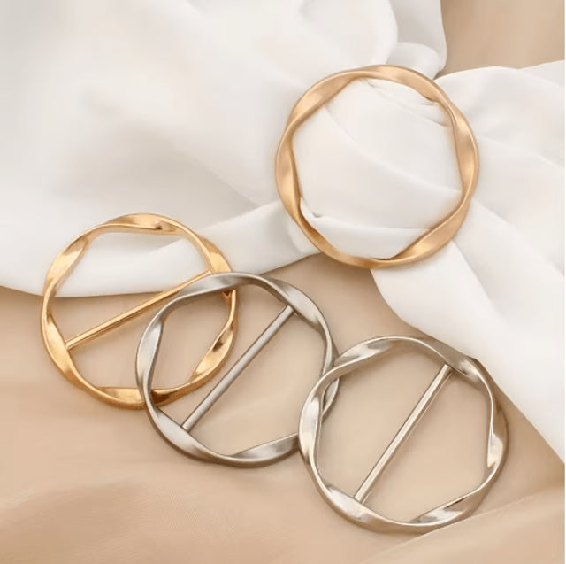 Adjustable Shirt Ring & Scarf Buckle Set (5-Pack) – Multipurpose Fashion Belt Accessories