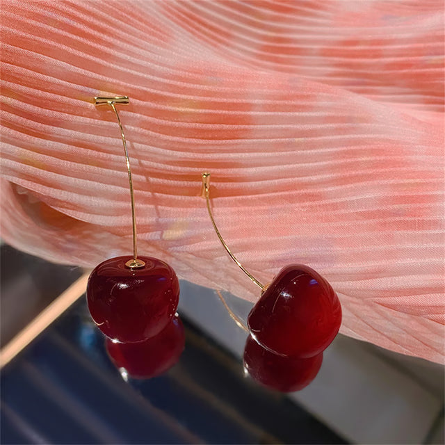 Cute Cherry Fruit Acrylic Earrings, Fashion able Resin Cherry Earrings for Women, Trendy Jewellery Accessories