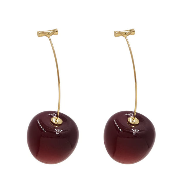 Cute Cherry Fruit Acrylic Earrings, Fashion able Resin Cherry Earrings for Women, Trendy Jewellery Accessories