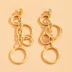 Fashion Statement Large Drop Earrings for Women, Punk Long Big Circle Link Chain Earrings, Hiphop Jewelry Gift