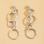 Fashion Statement Large Drop Earrings for Women, Punk Long Big Circle Link Chain Earrings, Hiphop Jewelry Gift