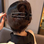 Rhinestone Black Bow Duckbill Hair Clip – Elegant Hair Accessory